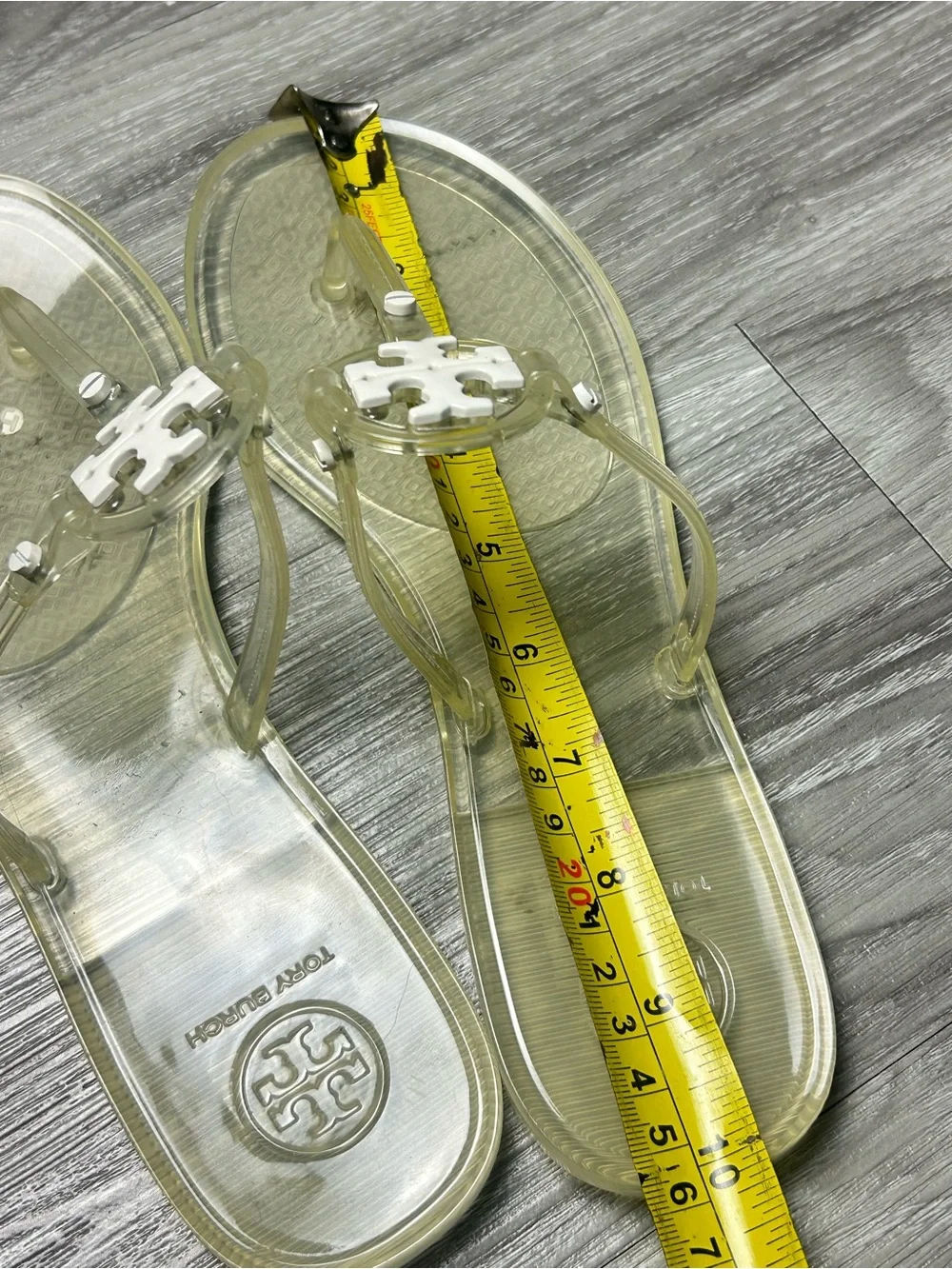 Tory Burch Mini Miller Clear Jelly Thong Sandals Size 8M